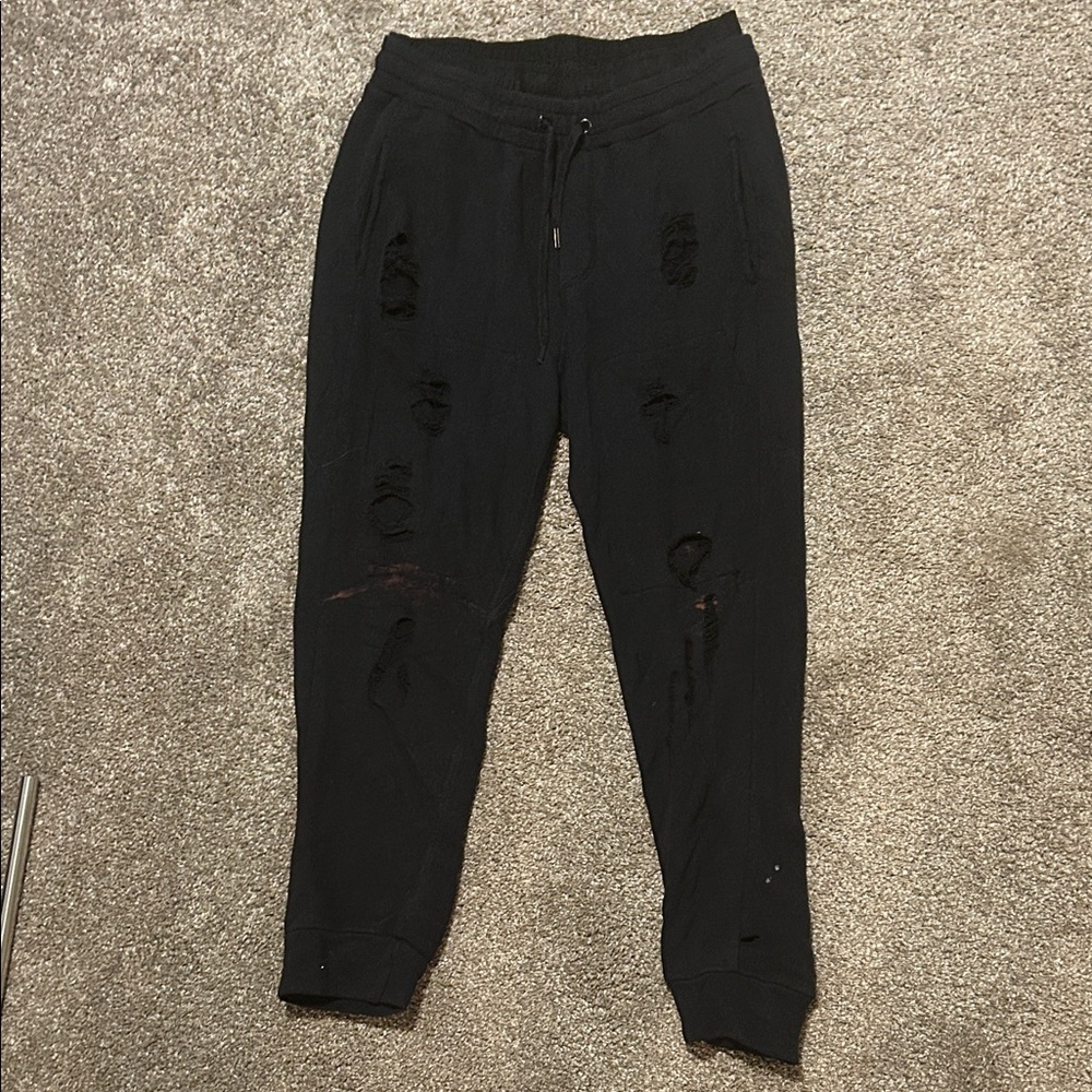 Zara Men's Black Ripped Joggers